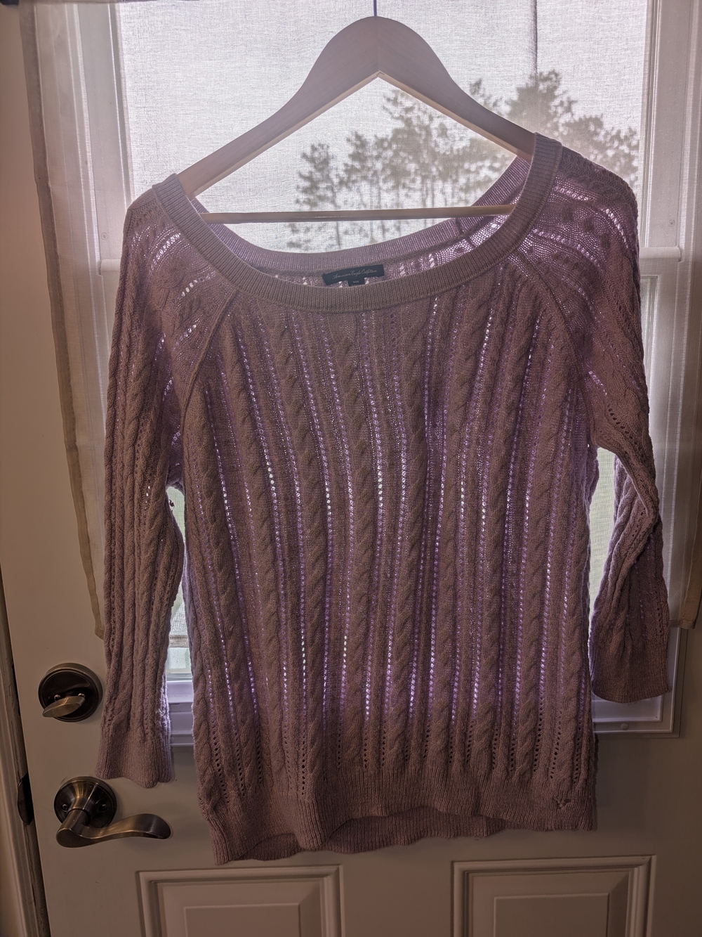 Light Lavender Open-Knit Women's Sweater